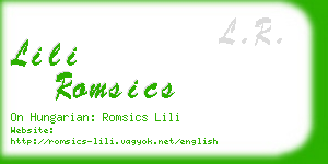 lili romsics business card